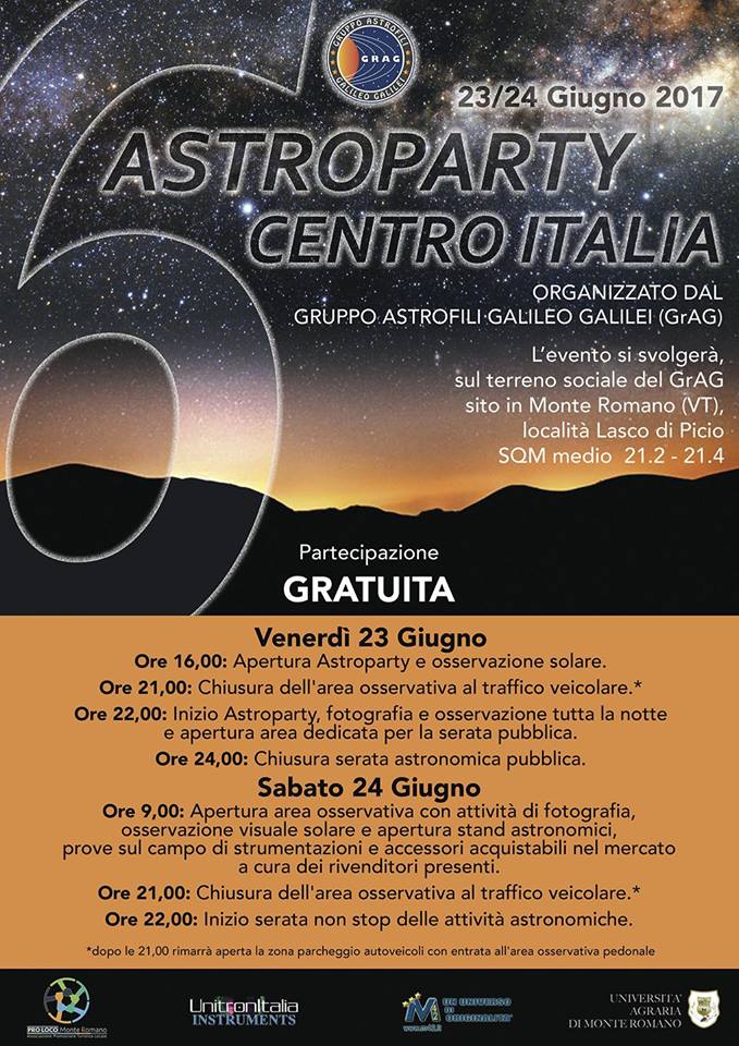 Osservare le stelle nelaa Tuscia. Eventi di giugno