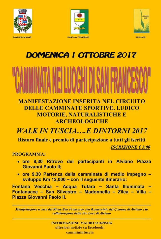 programma walk in tuscia alviano