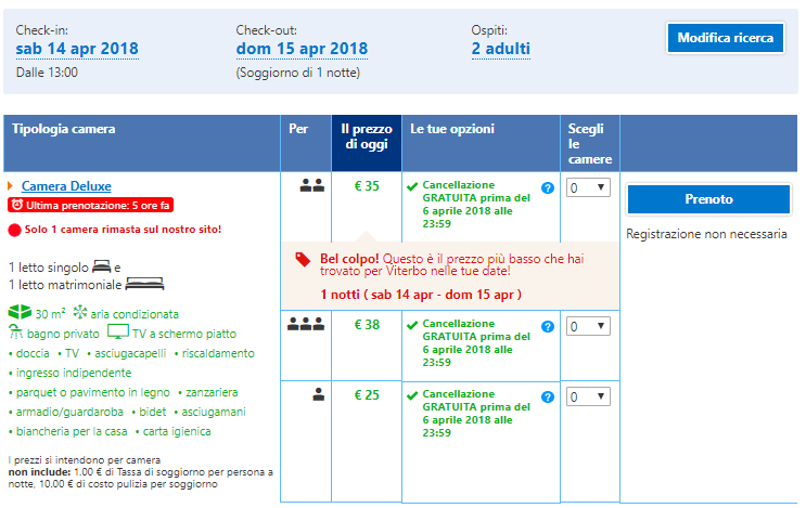 offerta soggiorno viterbo aprile 2018