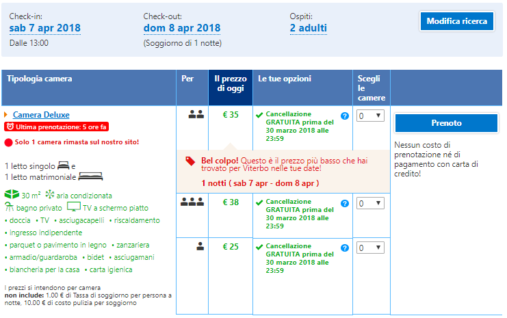 offerta soggiorno viterbo aprile 2018